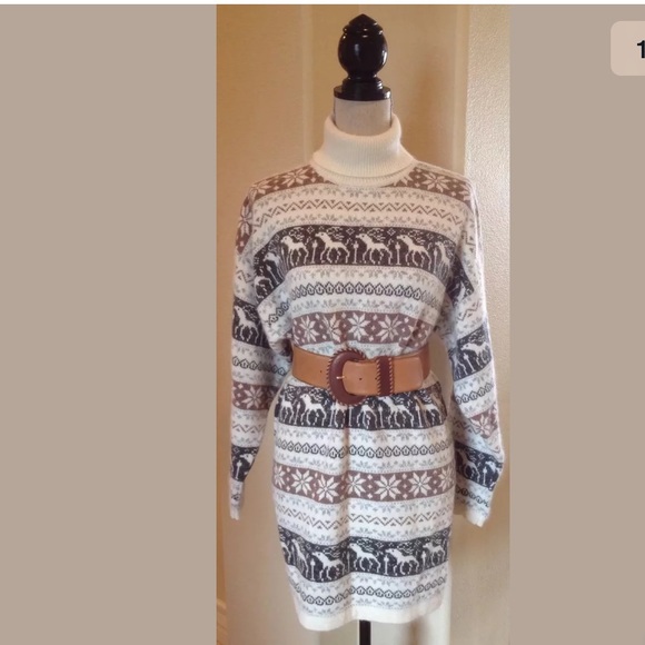 MAGLIA DONNA Handmade Angora Sweater Dress Holidays Winter M Italy - Picture 2 of 9